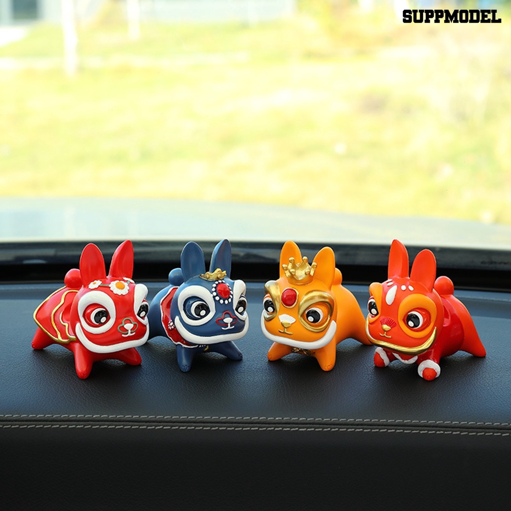 [Auto] Ornamen Kelinci Gaya Cina Menggemaskan Tahun Baru Maskot Bunny Patung Dashboard Boneka Dekorasi Rumah