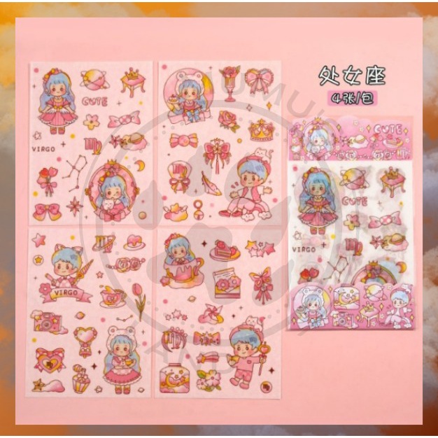 

sticker horoscope zodiac virgo lucu cute diy jurnal scrapbook deco stiker MK1314