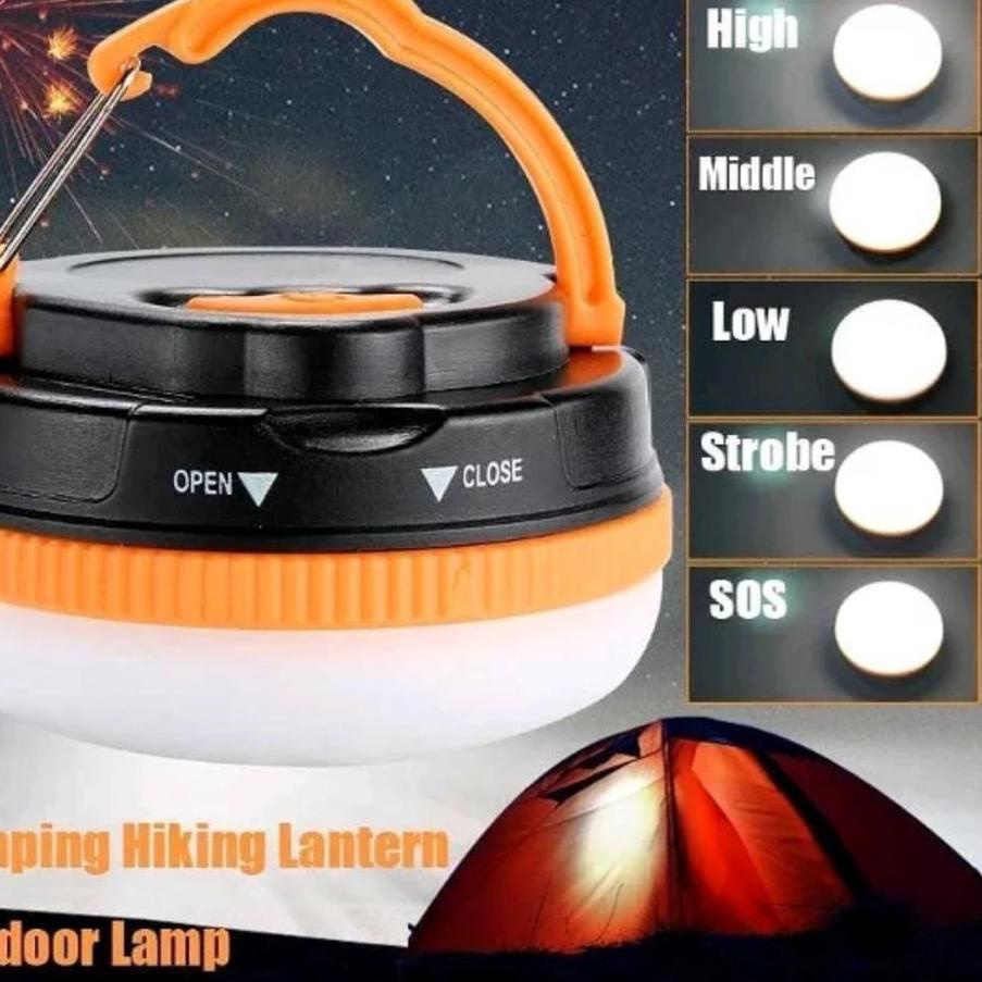 EVZ176 【COD】 Lampu Darurat Emergensi + Senter` Lentera Tenda Cas USB & Tenaga Surya` Charge Emergenc