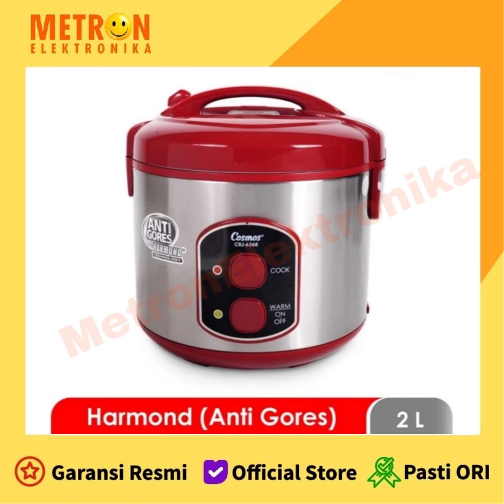COSMOS CRJ 6368 RICE COOKER HARMOND / PENANAK NASI 2 LITER 400 WATT / CRJ6368