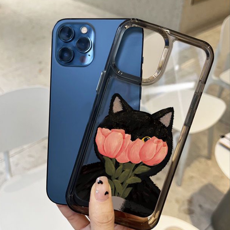 IPHONE Casing Tiger Cat Soft Shockproof Phone Case Kompatibel Untuk Iphone14 13 12 11 Pro XS Max X XR 78 6 6S Plus Casing Transparan TPU Cover