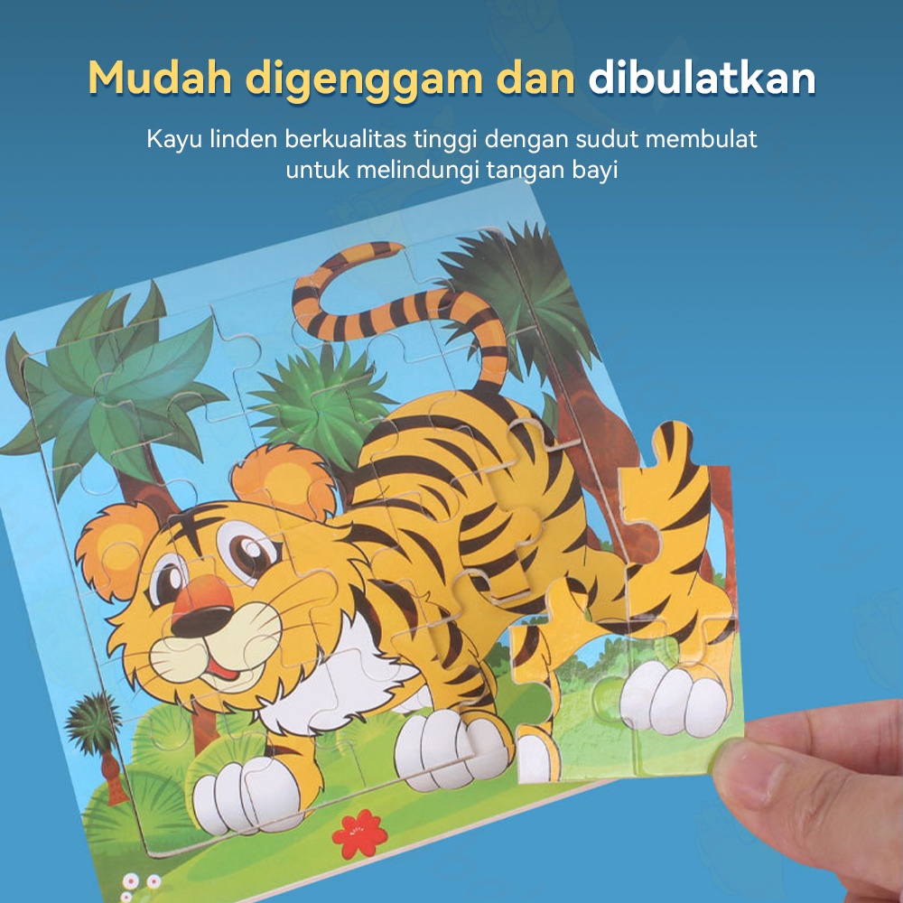 Ivorybaby Puzzle kayu mainan edukasi Wooden toys kartun Puzzle anak