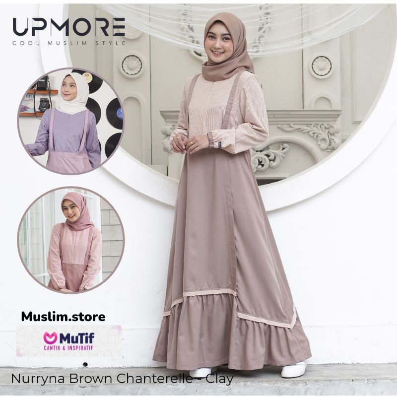 MUTIF Gamis UPMORE NURRYNA Dress Wanita Muslim Katun Kualitas Remaja Dewasa S-3XL