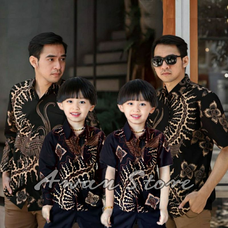 TERBARU Couple sweet || couple batik ayah dan anak cowok BATIK HITAM