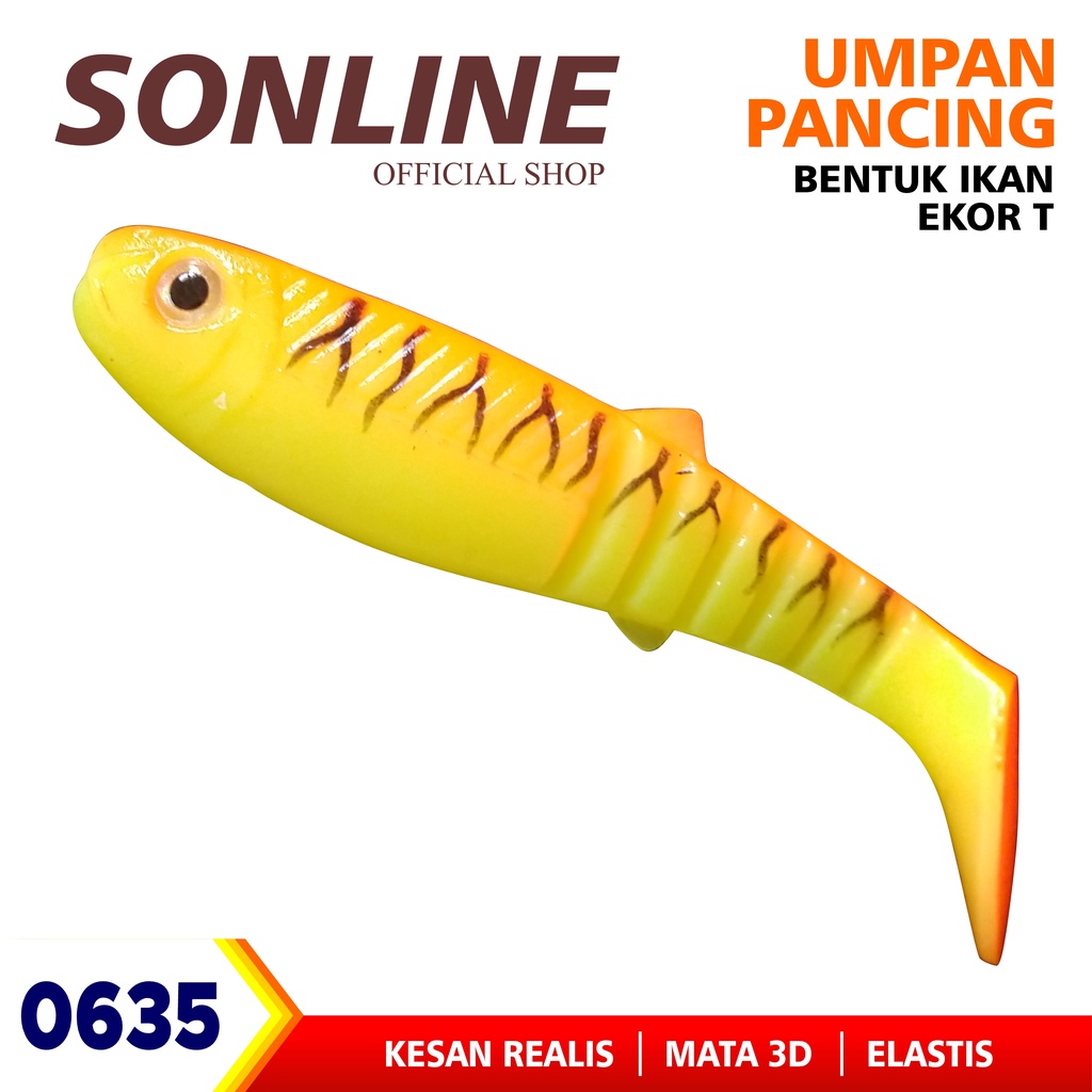 Sonline Umpan Pancing Buatan Bentuk Ikan Mata 3D 9cm/20.5gr Bahan Silikon Lembut 0635