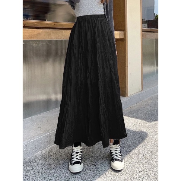 Longskirt korea Rok wanita rok panjang maxi Plain