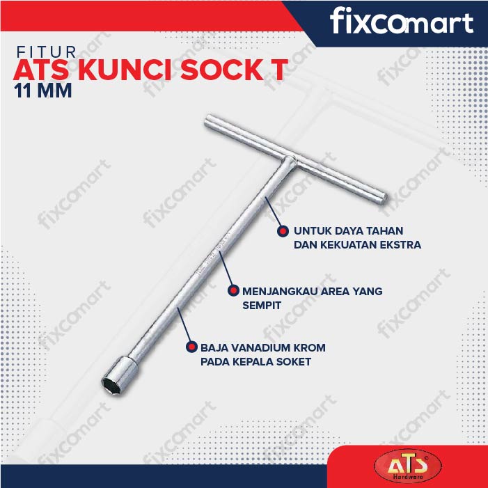 Kunci Sock T Silver ATS 8 10 11 12 14 17 MM