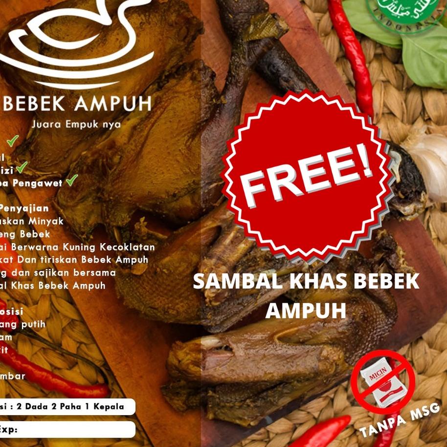 

FREE ONGKIR!Bebek Presto 1 ekor Isi 5 Potong / Bebek Ungkep Frozen Food FREE Sambal|RA4