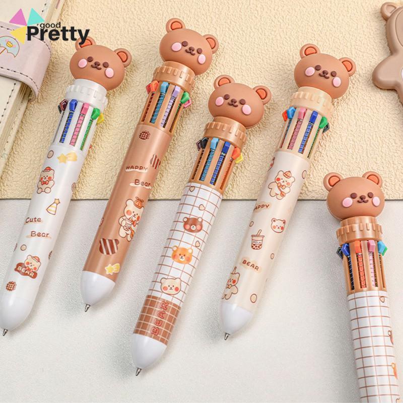 10 warna beruang lucu beruang alat tulis kantor pena siswa - PD