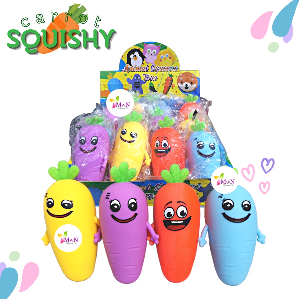 MWN Mainan Squishy Carrot Toy Stress Relieve ANTI STRESS Remas Wortel