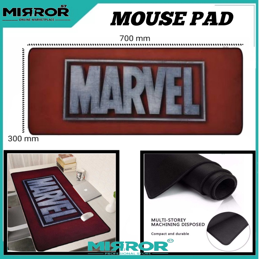 Mouse Pad Gaming XL Desk Mat | Alas Mouse Ukuran Besar Motif Marvel 30 x 70 cm Anti Slip