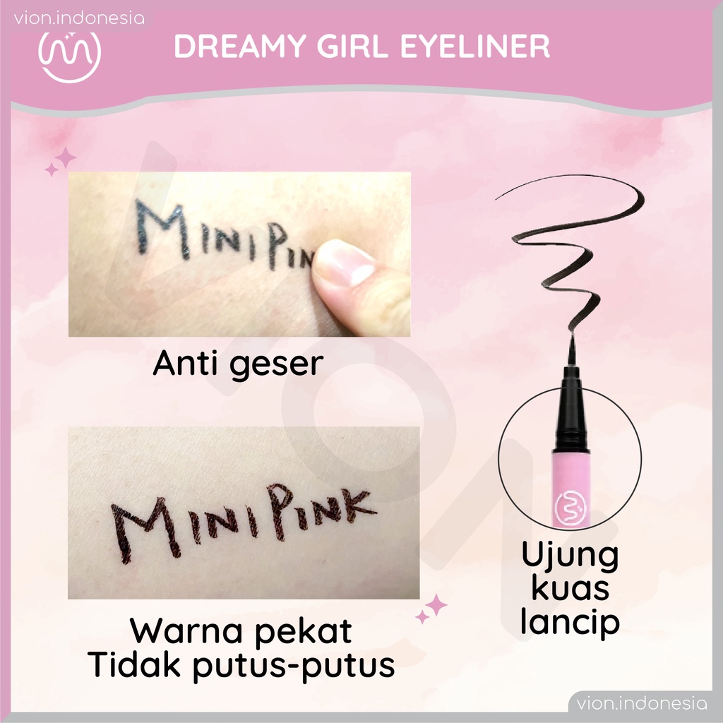 MINIPINK Liquid Eyeliner Pensil Tahan Air Hitam Halus Dan Anti Noda MP006