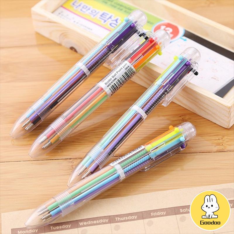 Bolpen 6-in-1 0.5MM Multi Warna Untuk Stationery Anak Sekolah Kantor bolpen -Doo