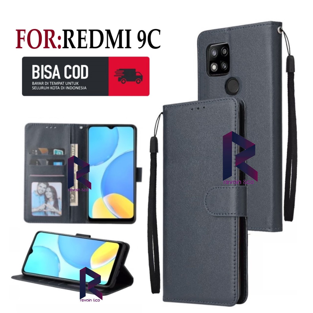 CASE XIAOMI REDMI 9C FLIP WALLET LEATHER KULIT PREMIUM SARUNG BUKA TUTUP KESING HP FLIP CASE XIAOMI REDMI 9C