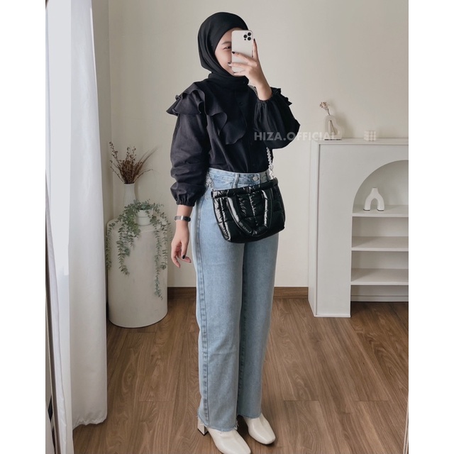 HIZA - YURE BLOUSE RUFFLE | Blouse Wanita Cute Terlaris