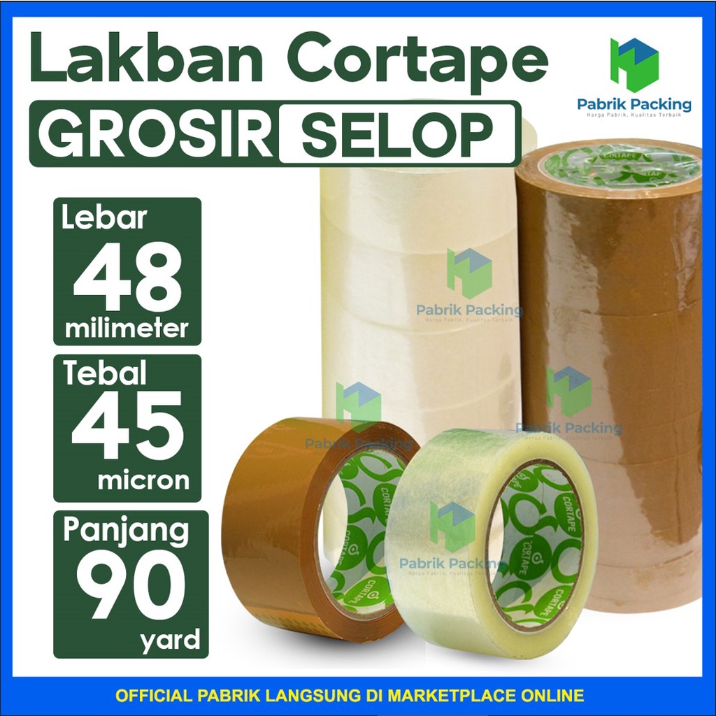 

Lakban Cortape Ukuran 48mm x 90yard Termurah Per Selop