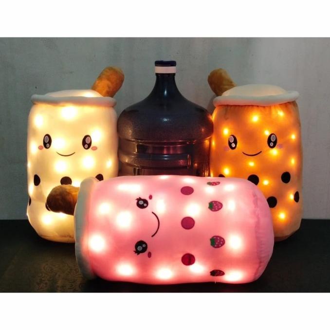 Boneka Boba Jumbo Led Murah / Boneka Boba Milk Tea Brown Sugar Jumbo
