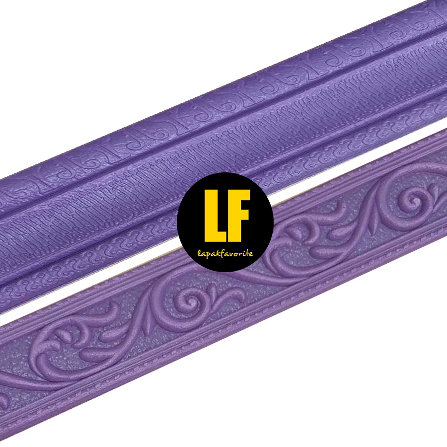 AA Wallpaper List Border Ungu Tua Foam 3D Wallborder Foam 3D Stiker Dinding