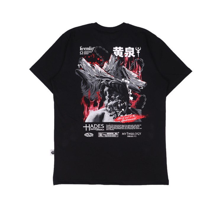 ⭐BISA COD⭐ KREMLIN Mythology V.2 T-shirt Kaos Hitam - Hades - Black - L