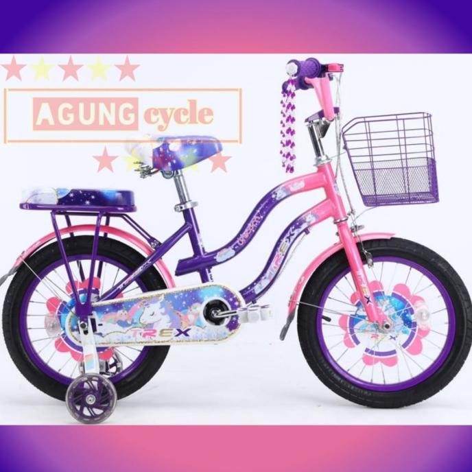 Sepeda Mini Trex 18 Inch Unicorn Anak Perempuan #Original