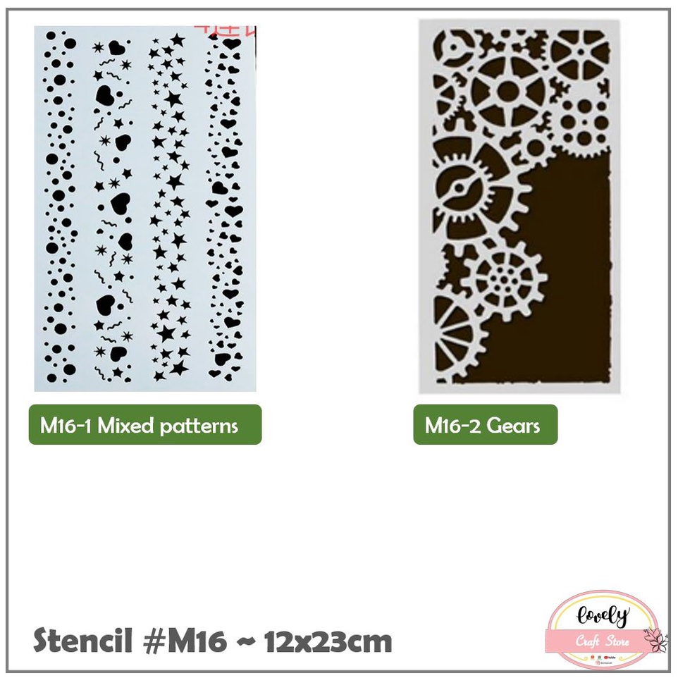 

LovelyCraftStore | plastic stencil m16 ~ cetakan stensil lukis, craft, stensil kue cetakan cake, scrapbook, journal, bujo