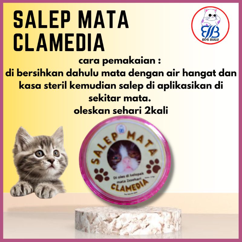 salep mata clamedia merah bengkak bernanah kucing 3.5gram