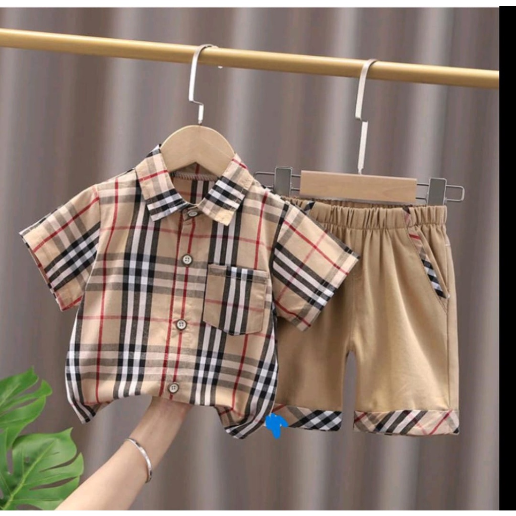 Promo-Setelan Baju Kemeja Anak Laki-laki Umur 1-5 Tahun Setelan Baju Harian Anak anak Termurah