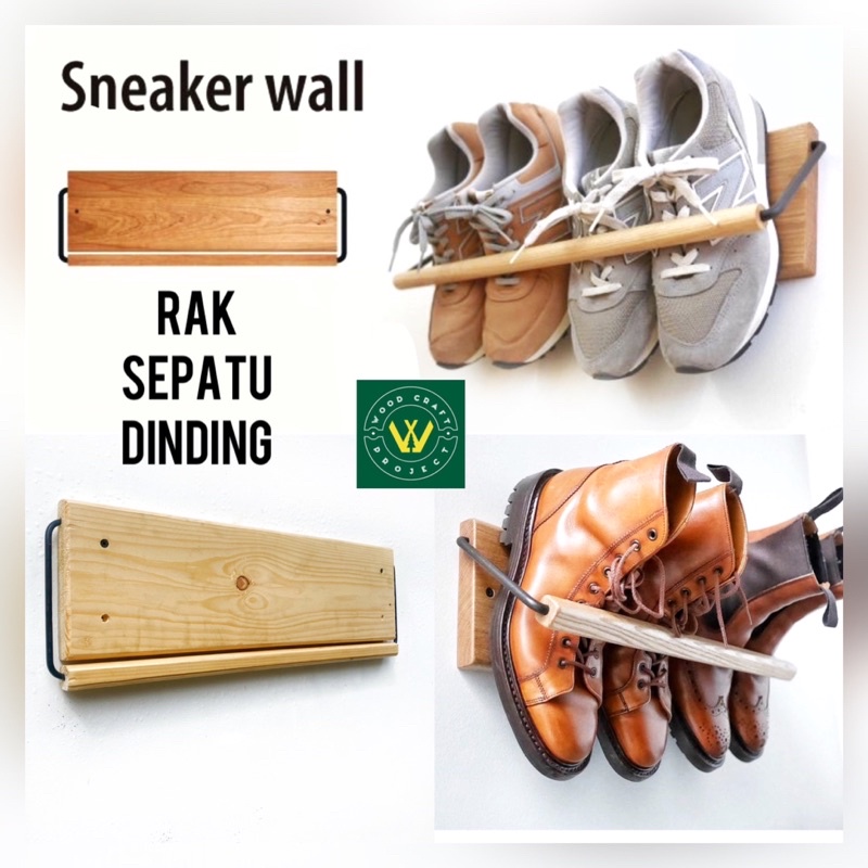 RAK TEMPAT SEPATU RAK GANTUNGAN DINDING KAYU
