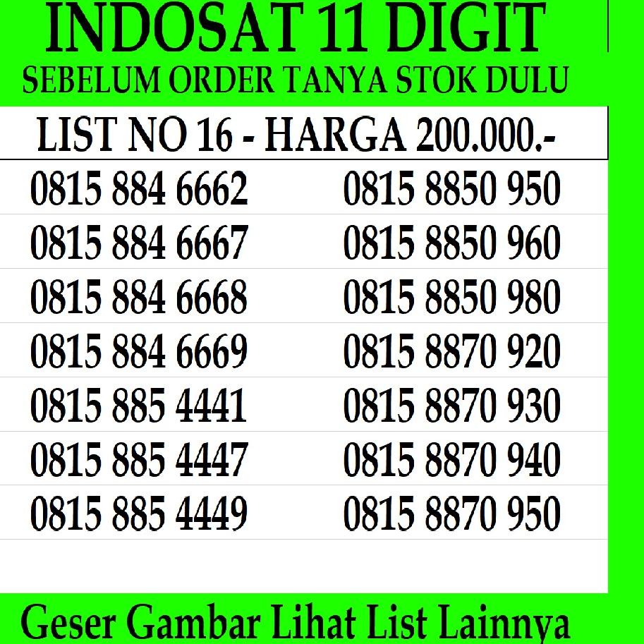 NEW  10.10 Nomor Cantik Indosat 11 Digit Kartu Perdana Prabayar Nomer Reguler Mentari im3 4G LTE Oor