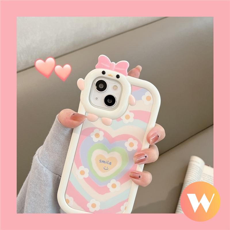 Cute Smile Case Realme C33 C35 C25Y C21Y C31 C11 C17 C30 C21 C25 C15 C25s C2 C3 C12 C1 9 6i 5 7 8 9pro+8i 8pr o9i 7i 5i 3D Bow Monster Lensa Gradasi Love Hati Soft Tpu Sarung