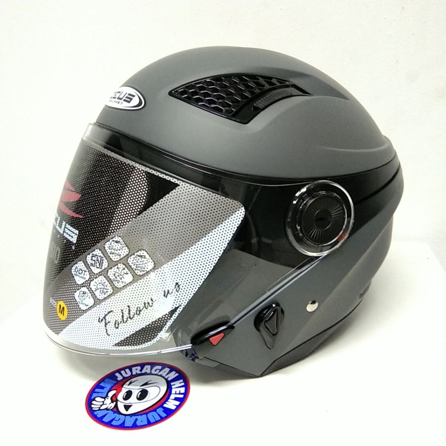 Zeus ZS610 MATT GREY DOUBLE VISOR