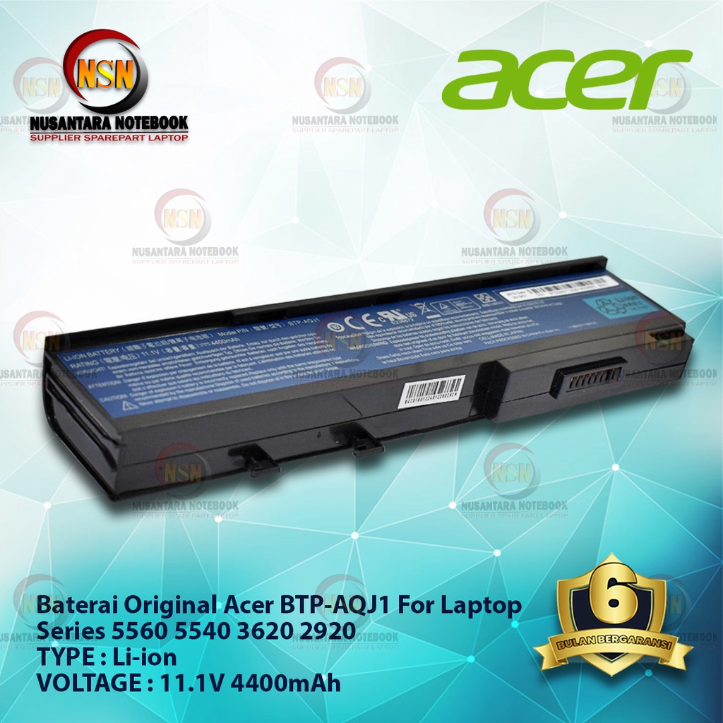 Baterai Acer 5560 2920 3620 5540 5550 T.M. 2420 3240 3280 Original 11.1V 4400mAh