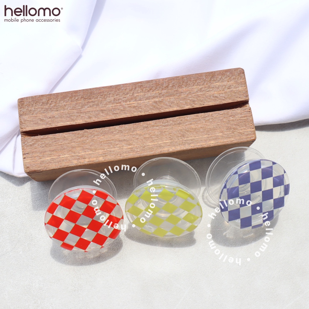 Griptok Transparan Socket Phone Holder Motif Kotak Stand Hp Universal