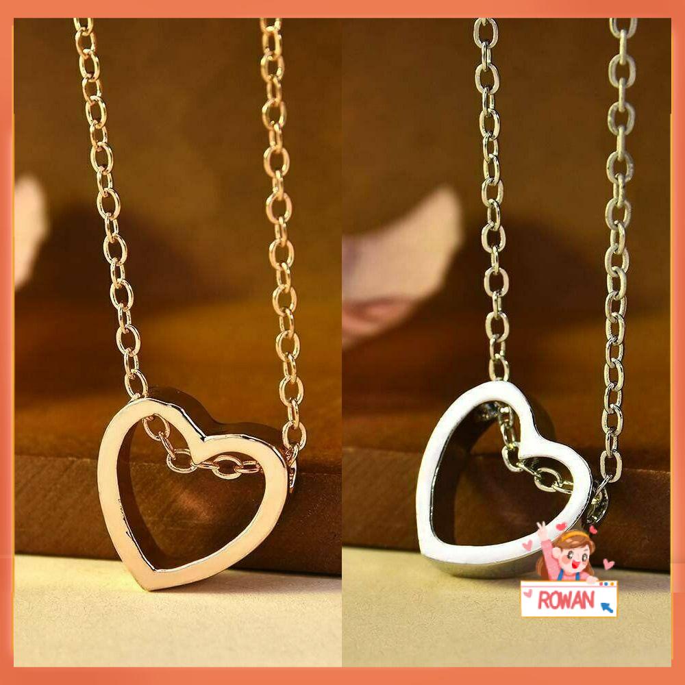 R-flower Heart Pendant Hadiah Aksesoris Choker Rantai Stainless Steel