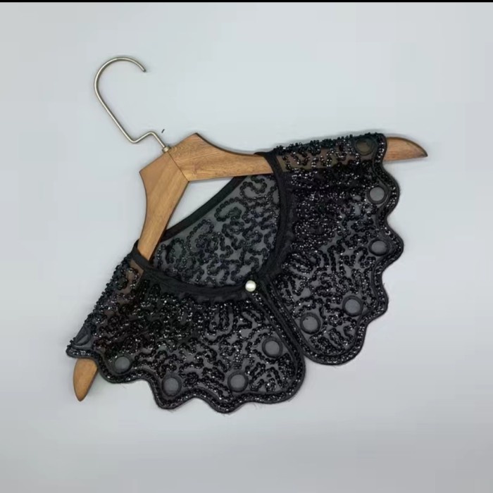 FAKE COLLAR KERAH RENDA PALSU BORDIR MANIK MANIK PAYET MUTIARA