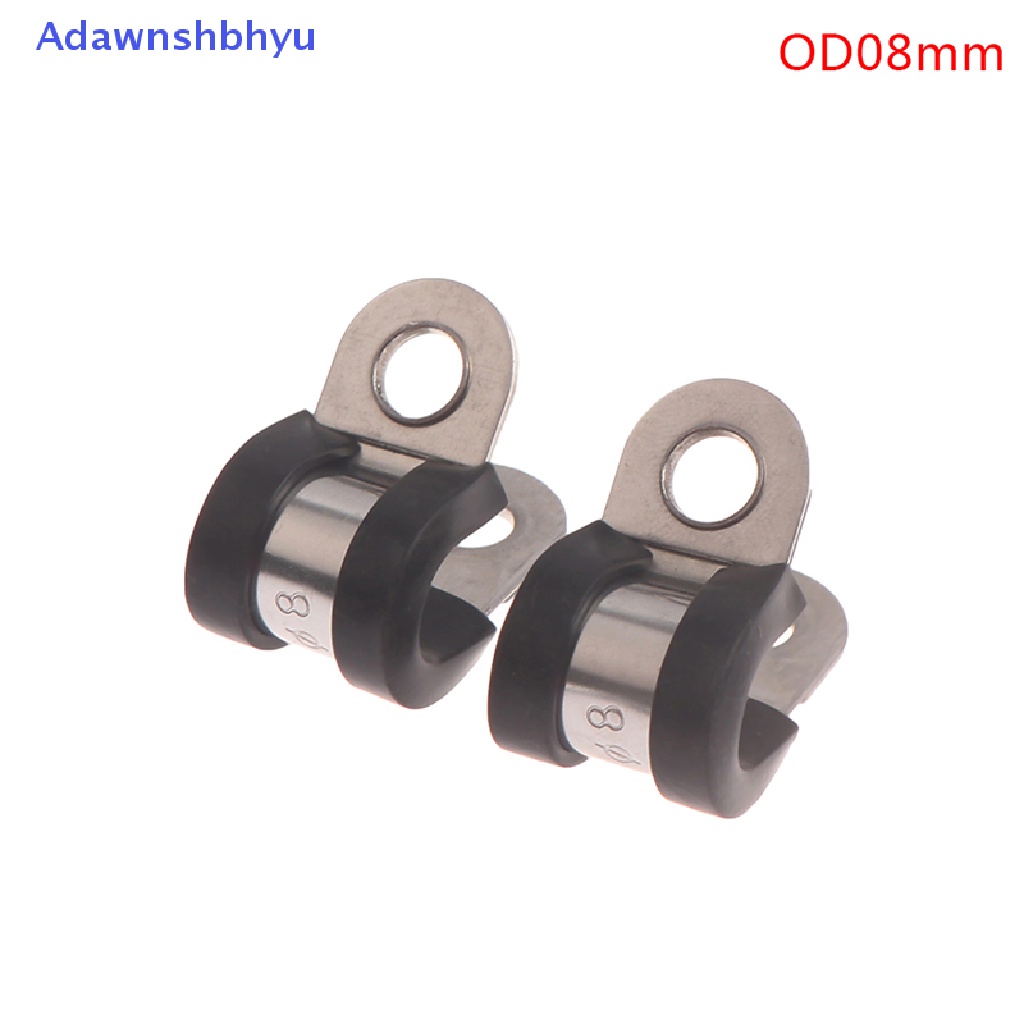 Adhyu 2pcs 304jepit P Klip Lapis Karet Stainless Steel Klem Pipa Selang Moung Kabel  Id