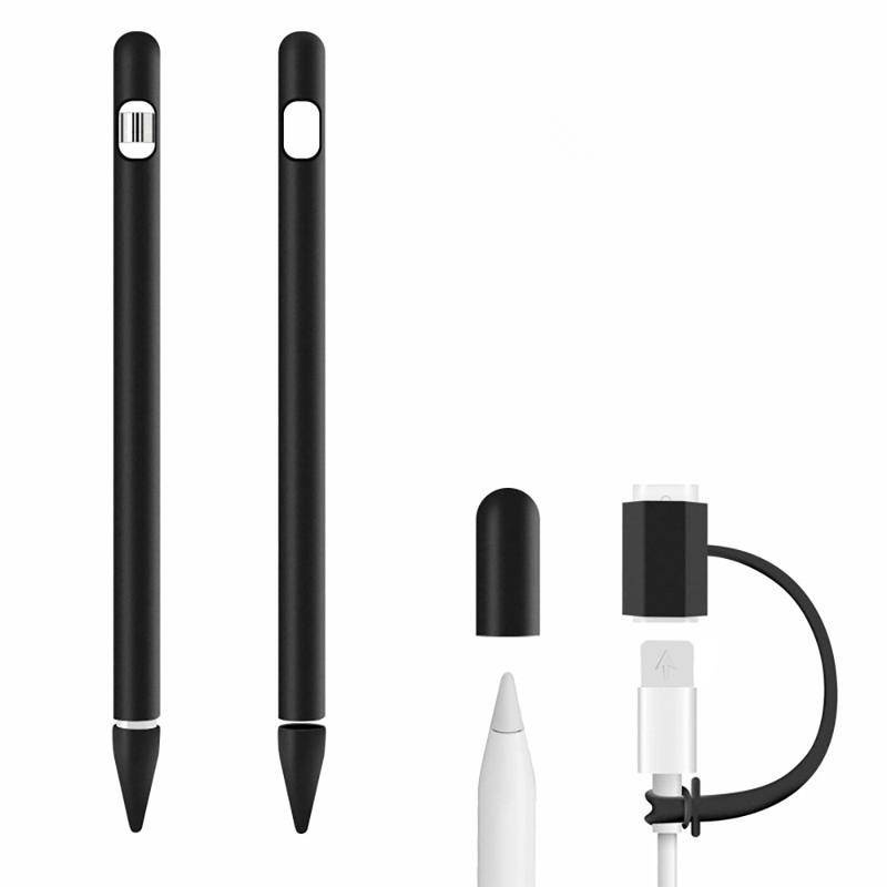 Case Silikon Pensil Anti Hilang Untuk Apple Pencil 1aksesoris Portable Tempat Pulpen Stylus Elastis Dengan Pen Case Nib Caps