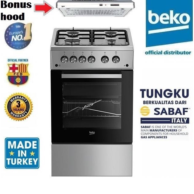 BEKO FREE STANDING GAS COOKER KOMPOR OVEN FSGT5211GS RR8564R