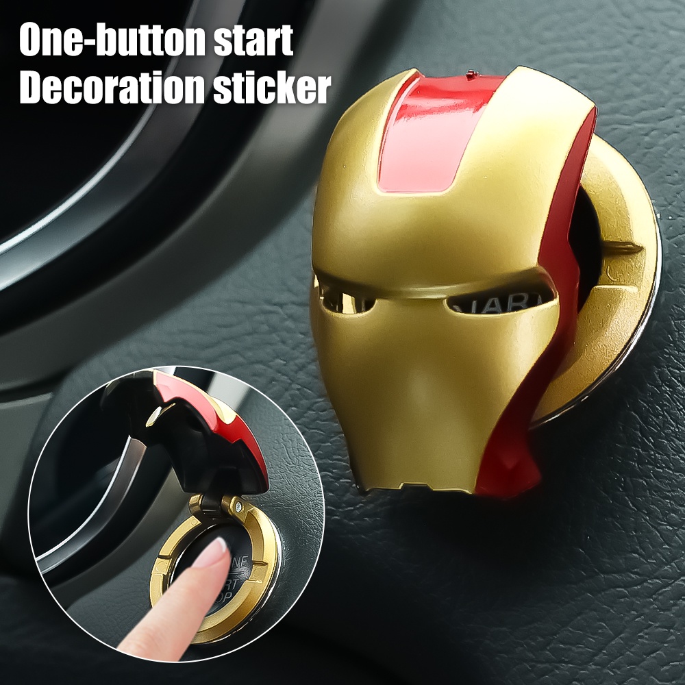 150 ° Stiker Lis Penutup Tombol Saklar Mobil Yang Dapat Diputar Stiker Dekorasi Interior Mobil Mesin Ignition Start Stop Button Cover Pelindung 3D Aksesoris Interior Mobil