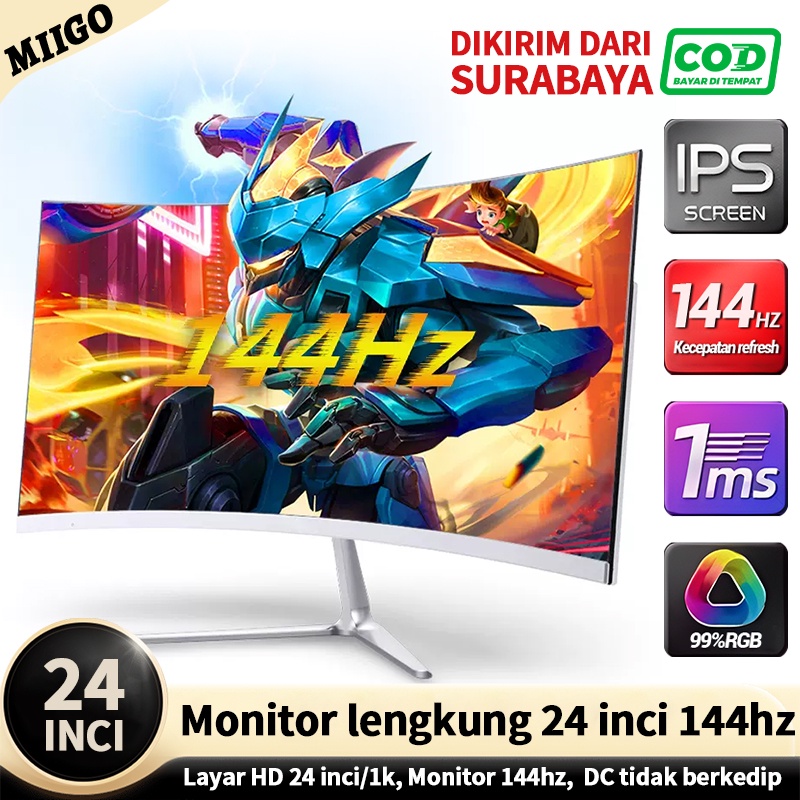 Monitor gaming 22 inci/ 24 inci /27inci / 32inci / 75HZ / 144HZ / layar melengkung / HDMI / VGA / panel IPS screen