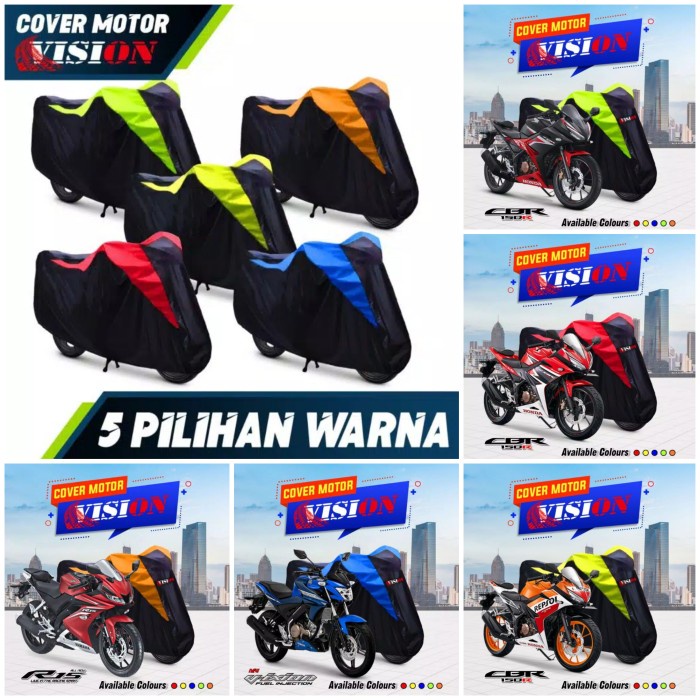 COVER MOTOR SPORT GSX NINJA VIXION CBR 150R R15 SARUNG MOTOR ANTI AIR