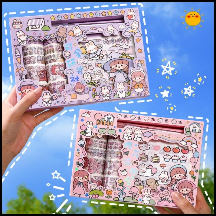 

Stiker 1 Set Box Premium Karakter Lucu + Roll Stiker + Pisau Cutter