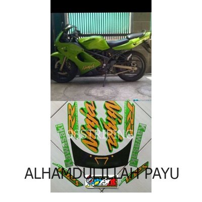 STRIPING NINJA RR HIJAU KUNING TAHUN 2008 STIKER STANDAR ORI KAWASAKI POLET