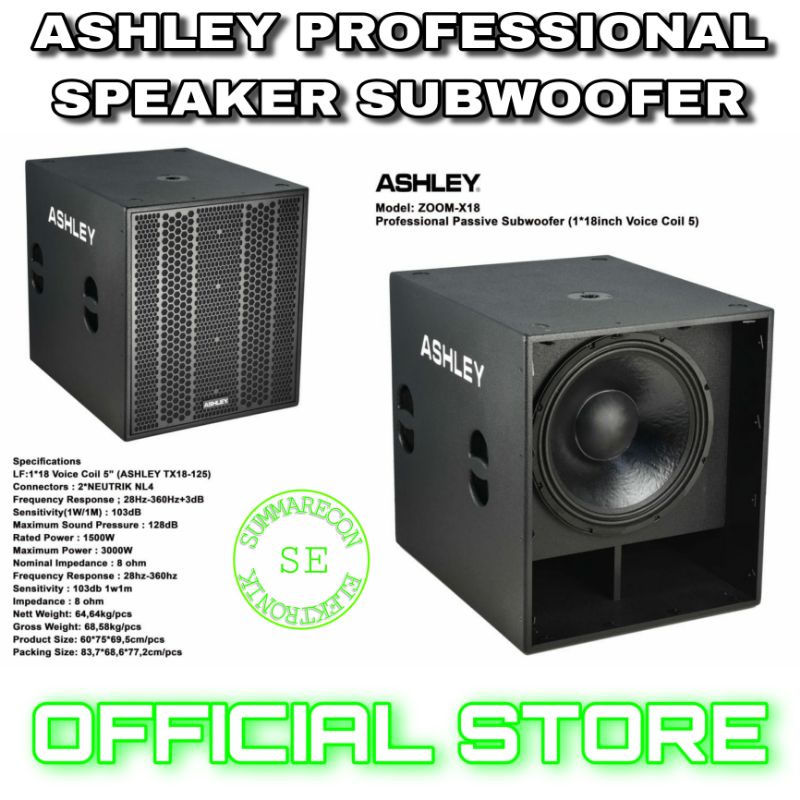 speaker subwoofer pasif 18 inch ashley zoom x18 subwoofer 18 inch original