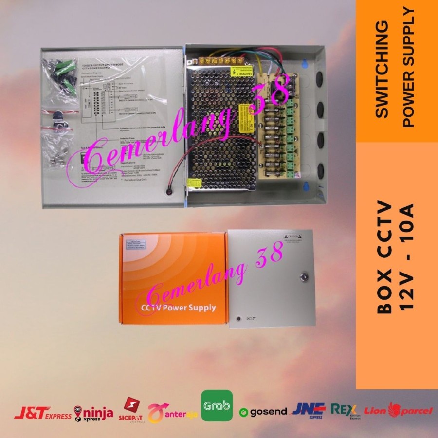 Power Supply Central CCTV / Box Panel CCTV 12v 10A body besar