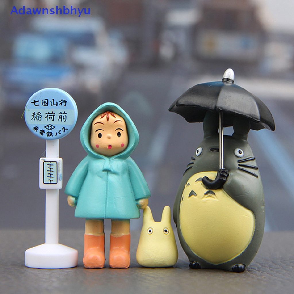 Adhyu 4pcs/lot 3-5cm Anime My Neighbor Totoro Action Figure Mainan Hayao Miyazaki Hadiah ID