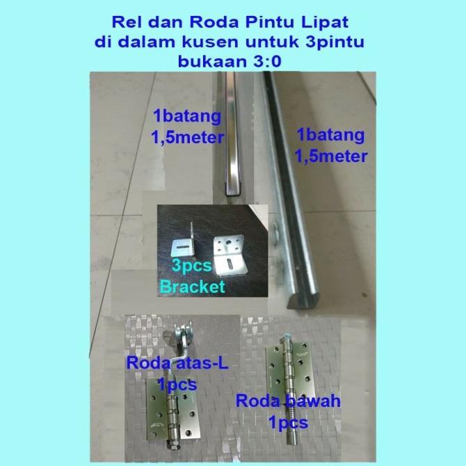 Rel Dan Roda Pintu Lipat 3Daun
