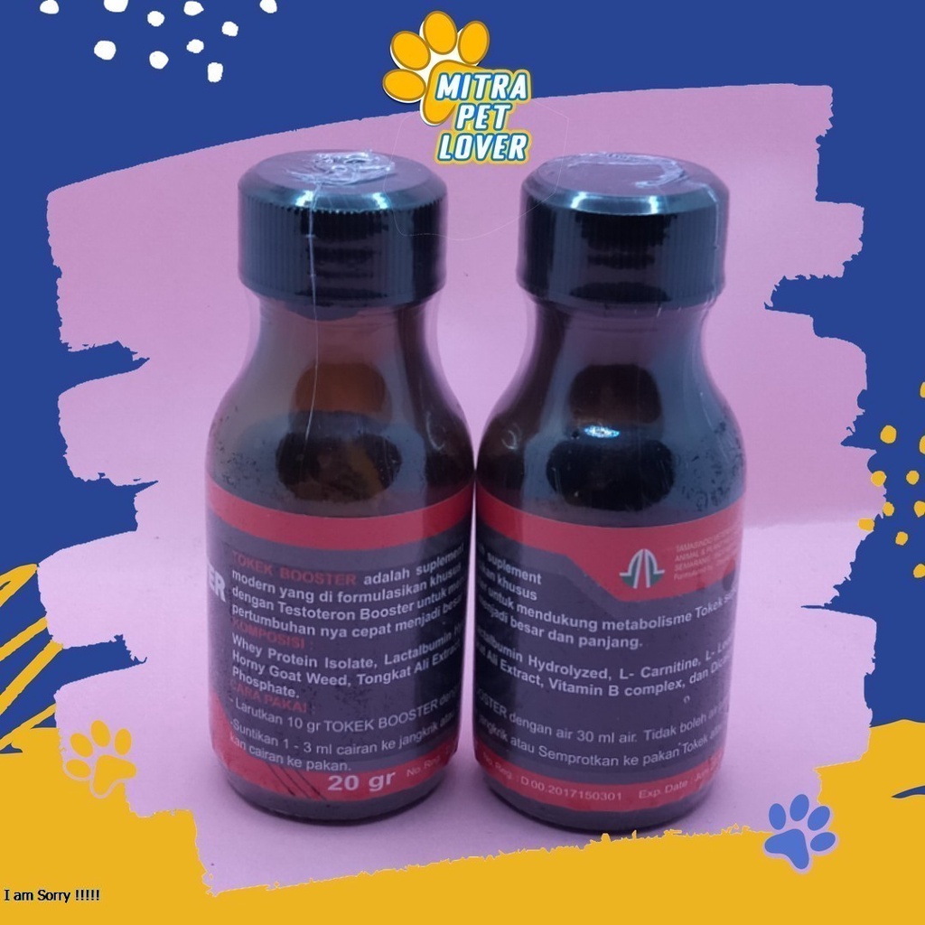 VITAMIN TOKEK - TOKEK BOOSTER POWDER 20GRAM - SUPLEMEN DENGAN TESTOSTERON UNTUK METABOLISME CEPAT BESAR REPTIL GECKO - MURAH ASLI GARANSI KUALITAS ORIGINAL - CEPAT PANJANG TESTOTERON BOOSTER TAMASINDO OBAT KESEHATAN &amp;  VITAMIN TERNAK HEWAN MITRAPETLOVER