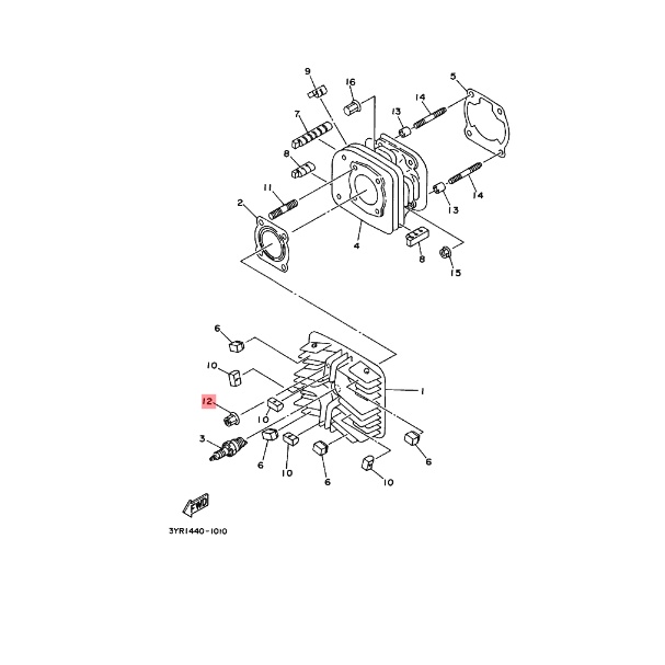 MUR BLOK HEAD CYLINDER RXKING RXK RX KING RXS ALFA SIGMA FORCE 1 F1ZR FIZR F1Z FIZ R ORIGINAL YGP 90179-08821