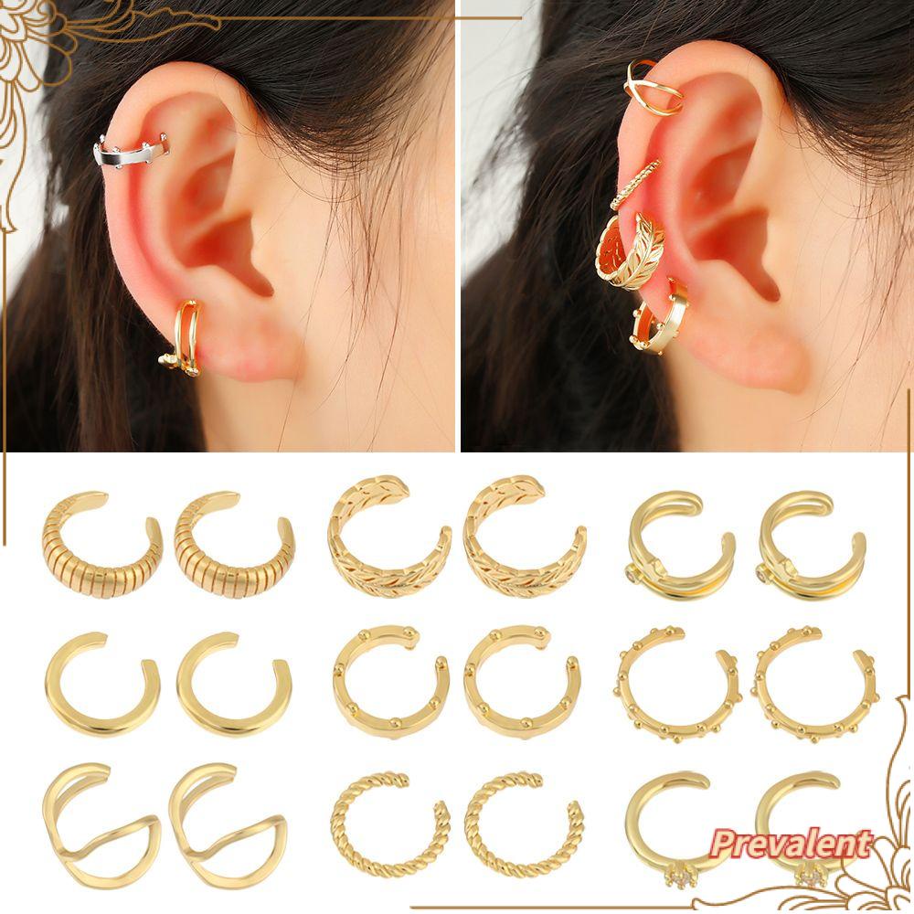 Preva Anting Manset Telinga Ear Cuff Warna Silver Gold Cincin Hidung Minimalis Simple Klip On Tulang Rawan